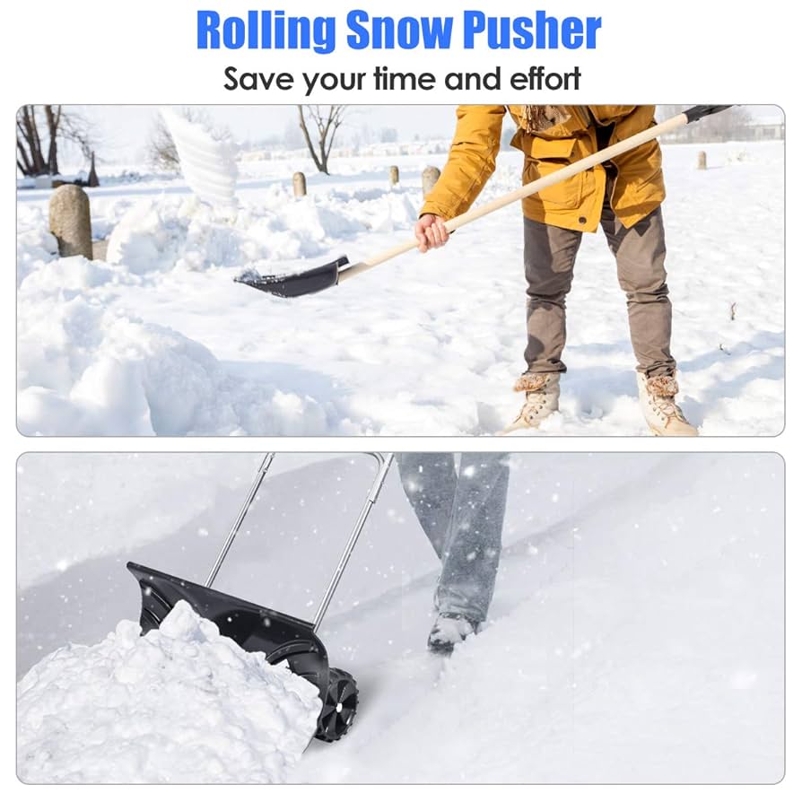 Siavonce 40.25 In Steel Handle Steel Snow Shovel, Snow